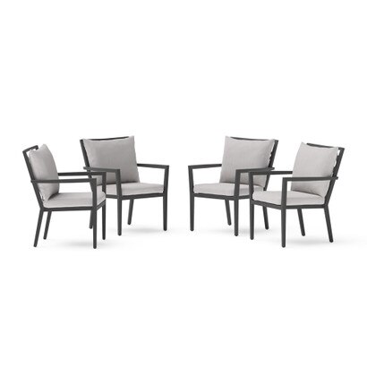 Venetia™ Set of 4 Sunbrella® Outdoor Dining Chairs - Gray